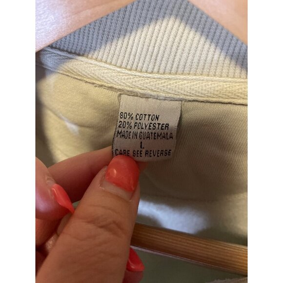 Foxwoods Light Green Floral Embroidered Full Zip Pullover Top SZ Large - Picture 5 of 6